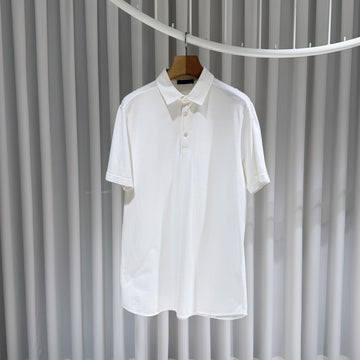 LORO PIANA ポロ カラネック コットン 半袖 Tシャツ ホワイト 155086374