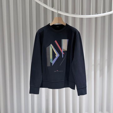 Kiton Geometric Print Black Sweatshirt (A+/XL) 155086407