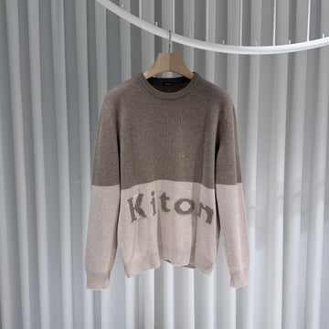 KITON ロゴピュアカシミアクルーネックニットセーター 155086500