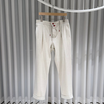 KITON (A+/32) / ドローストリング ウール コットン リネン トレーニングパンツ 155086527