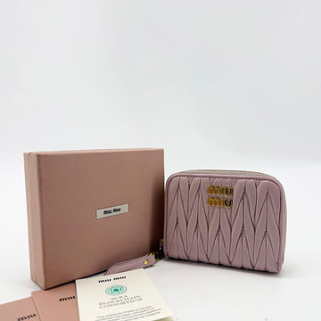 Miu Miu Zipper Wallet with Gold Logo 155098720