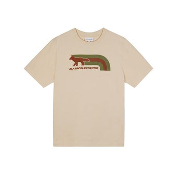 Maison Kitsune Unisex Flash Fox Comfort Short Sleeve T-Shirt Ivory MM00113KJ0118-P706 76594253