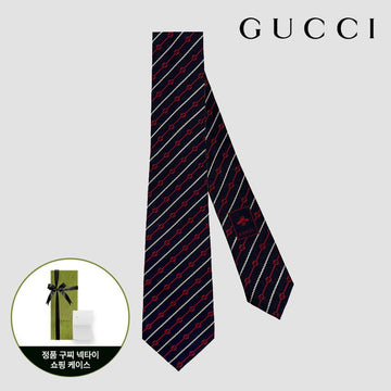 GUCCI インターロッキングネクタイ ダークネイビー レッド 764965 4EABB 4174 147444762