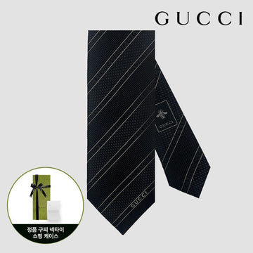 GUCCI ストライプネクタイ 499694 4B002 1000 ブラック 131327000