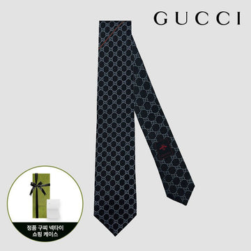 Gucci Jacquard Tie 456522 4B002 1069 GG Pattern Black 127476287