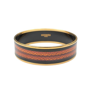 Hermes Two-Tone Woven Pattern Gold Plated Bangle 155101293
