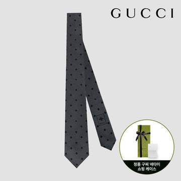 Gucci Silk Tie Bee 4E002 1160 Gray 127476221
