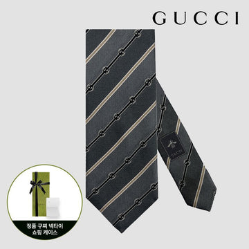 Gucci Interlocking Tie Gray stamp: 499696 4B002 1265 127476208