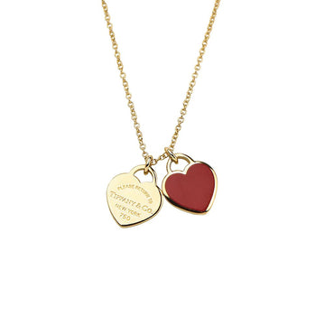Tiffany & Co Yellow Gold Mini Double Heart Tag Pendant Necklace 36920-1 155102069