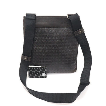 SALVATORE FERRAGAMO ダークブラウンペブルカーフスキンクロスボディバッグ 24 9420 155105079