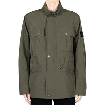 Stone Island Men's Woven Patch Micro Twill Jacket (Military Green) K1S15 4100007 S0026 V0054 124404717