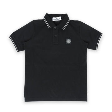 STONE ISLAND ストーン キッズ ロゴ パッチ ツーライン PK 半袖(ブラック) 10,12A 129172536