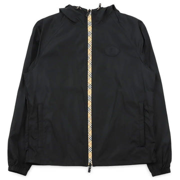 BURBERRY メンズ チェック ディテール フードジャケット(ブラック) 8120369 152603258