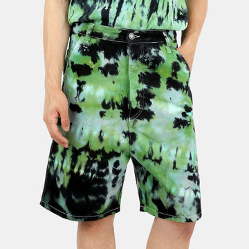 AMI 22 F/W メンズ タイダイプリント コットンパンツ (ブラック/グリーン) 631 301 54741156