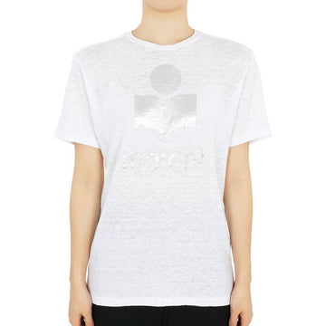 ISABEL MARANT エトワール ズウェル ロゴ リネン 半袖 Tシャツ (ホワイト/シルバー) 20WH 75800867