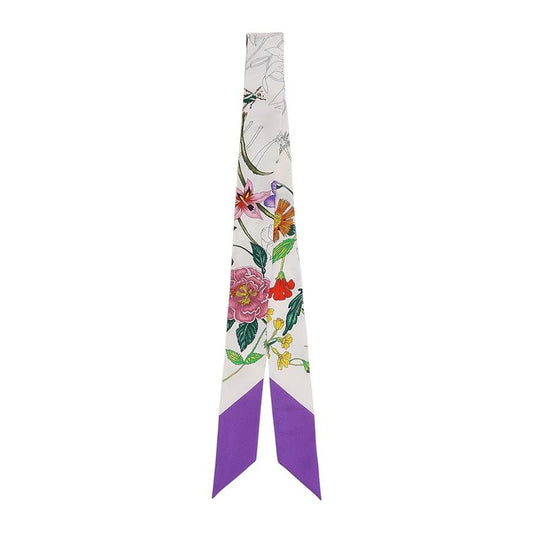 Gucci Print Silk Twill Ribbon Scarf 155107098 [P]
