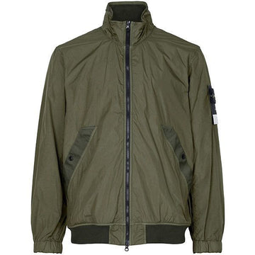 STONE ISLAND ミリタリーグリーン クリングルラップス ウインドブレーカー ジャケット 154211482 [P]