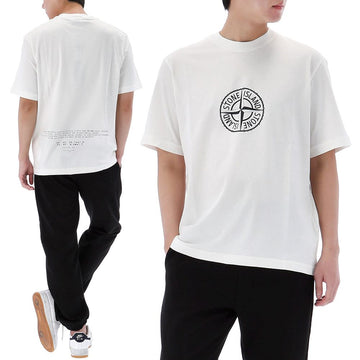 Stone Island Compass Logo Printed T-Shirt 155107913