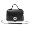 GUCCI Schwarze Leder Interlocking Top Handle Kleine Kette 2WAY 155108692 [P]