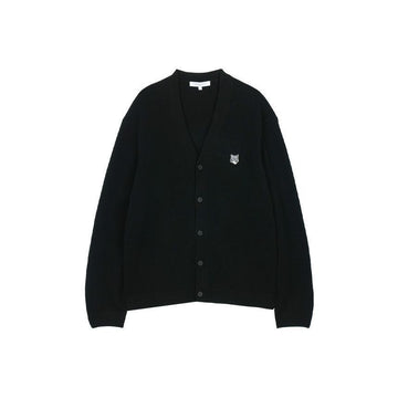 Maison Kitsune Men's Grey Fox Head Patch Comfort Cardigan Black PM00502KT1006-P199 148531361