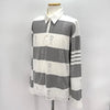 THOM BROWNE ストライプ柄ロングスリーブポロシャツ (MJP073E) 155151465 [P]