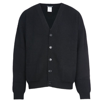 VETEMENTS Schwarz Logotab V-Ausschnitt Wollcardigan 38376288