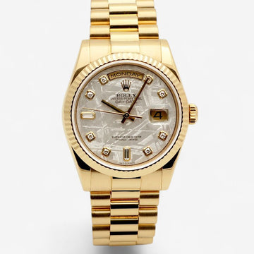 ROLEX メテオライトダイヤル MTDP 118238 デイデイト 36 メンズ ゴールド 時計 オリジナル ダイヤ 2003年 保証書 155180096
