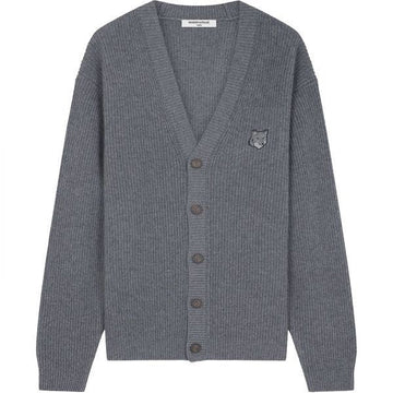 MAISON KITSUNE BOLD FOX HEAD PATCH KOMFORT RIPPED CARDIGAN (NM00501KT1093-H131) 147798450