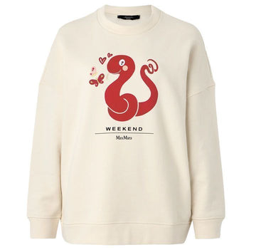 MaxMara 25SS LALLA Graphic Logo Fleece Sweatshirt Ivory 2515921021 005 149268567