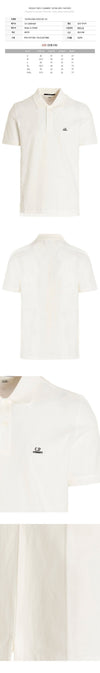CP COMPANY Polo-T-Shirt mit Logo-Patch Weiß 15CMPL094A 005263W 103 60671000 [P]
