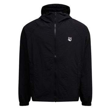 Maison Kitsune Fox Head Patch Hoodie Jacket Black P198 49789955