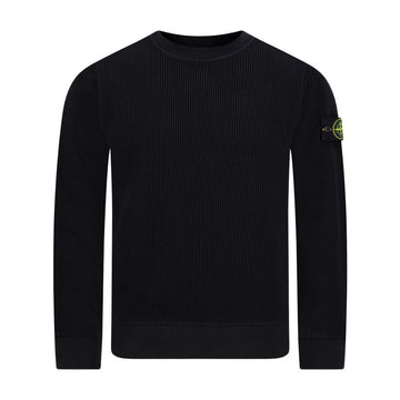 STONE ISLAND ウェーブ パッチ ワッフル スウェットシャツ ブラック L1S15 6100056 S0044 V0029 155183414