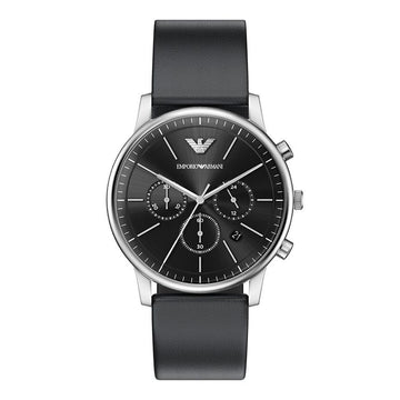 ARMANI ミニマリスト クロノグラフ メンズ レザーウォッチ 152888642