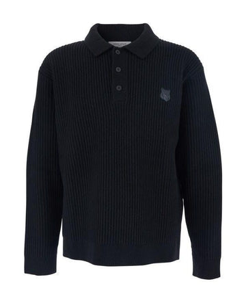 MAISON KITSUNE フォックスヘッドウールリブポロジャンパー 151059882