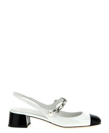 Miu Miu Two-tone Patent Leather Slingback Pumps 151061153