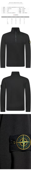 Stone Island Patch Half-Zip Sweatshirt Black 26SS 152303650 [P]
