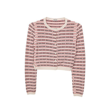 Miu Miu Multi-Logo Cropped Cardigan Size 38 154771417