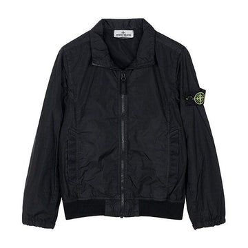 STONE ISLAND KIDS 26SS schwarze Logo-Patch-Jacke 155220357