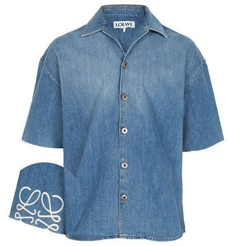 LOEWE ウォッシュドデニムアナグラムショートスリーブシャツ H526Y1DW18 6395 146830565