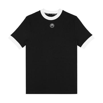 Marine Serre Moon Logo Contrast Ringer Short Sleeve T-Shirt 140682761