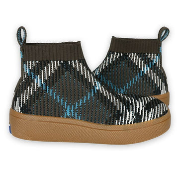 Burberry Kids Vintage Check Knit Mid Boots (Khaki) 8099961 127024047