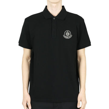 MONCLER モンクレール メンズ ロゴ パッチ ライン PK半袖 (ブラック) 8A00001 89A16 999 127540264
