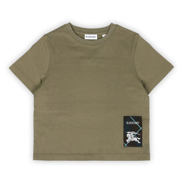 Burberry Kids Check Label Patch Short Sleeve (Khaki) 8104199 C1425 8,10Y 128574008