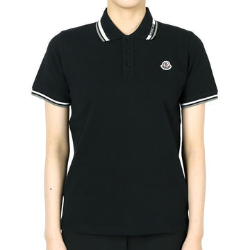 Moncler Kids Logo Patch Polo Short Sleeve (Black) 8A00012 89ALK 999 12,14A 132243663
