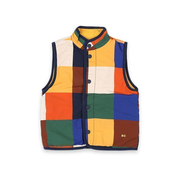 BOBO CHOSES キッズカラータイルリバーシブルベスト（マルチ/イエロー） B225AC127 991 147195993