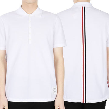 THOM BROWNE シグネチャー バックスリーブ 半袖 ポロシャツ（ホワイト） 00050 100 54634499