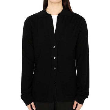 STUDIO NICHOLSON Kragen V-Ausschnitt Strickcardigan (Schwarz) TORR SNW 1149 54759401