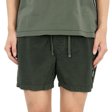 Stone Island 24 S/S Stone Men's Logo Patch Nylon Swim Shorts (Khaki) 8015B0643 V0059 75685498
