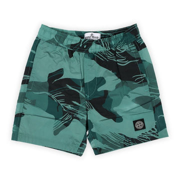 Stone Island 24 S/S Stone Kids Compass Logo Patch Printed Swim Shorts (Green) 8016B0522 V0056 76601533