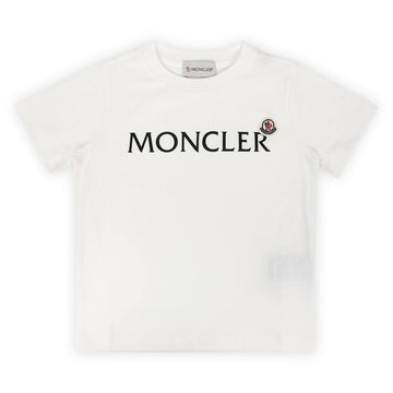 Moncler Kids Lettering Logo Patch T-Shirt (Ivory) 8C00003 89AFV 034 8,10A 93403691